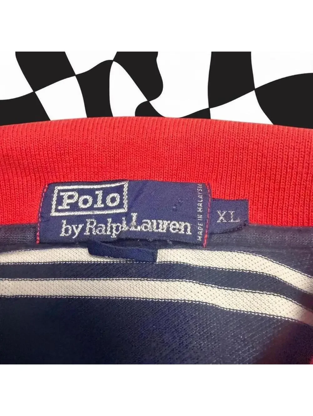 Vintage Polo Ralph Lauren navy striped polo shirt